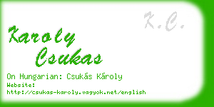 karoly csukas business card